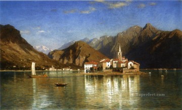 Paisaje del Lago Maggiore Luminismo William Stanley Haseltine Pinturas al óleo